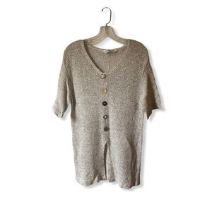 VTG 90s Open Knit Short Sleeve Mix Matched Buttons